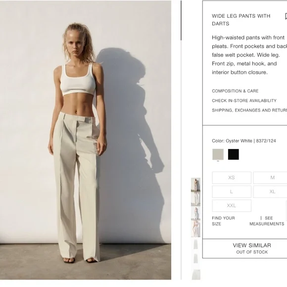 パンツ zara wide slacks PLEATED WIDE LEG PANTS - Blue | ZARA United States